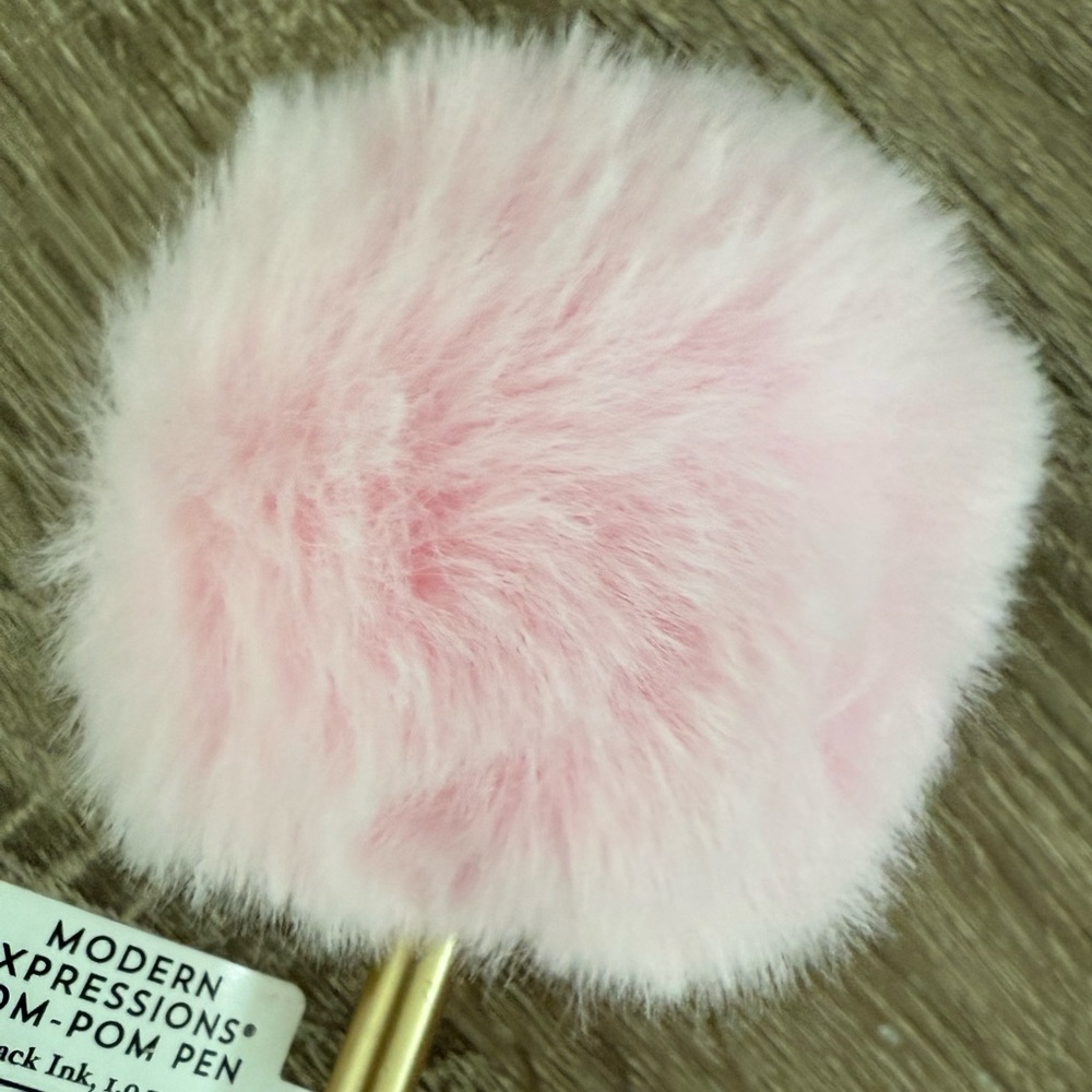 Pink Fluffy Pom Pom Pen